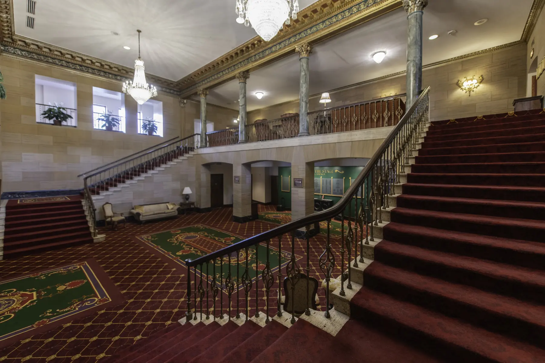 A private event set up in the Carolina Theatre lobby